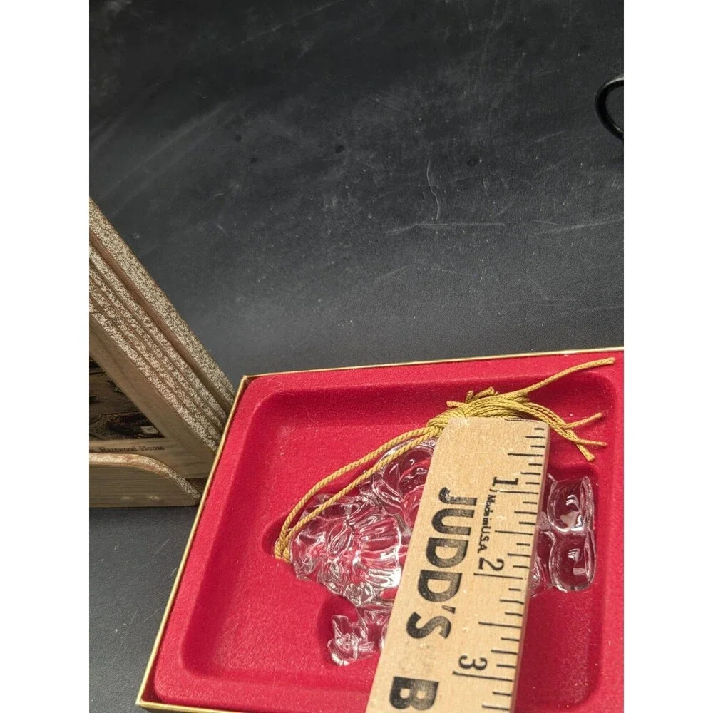 Christmas Ornament Gorham Santa Claus W Dove Full Lead Crystal In Box Germany